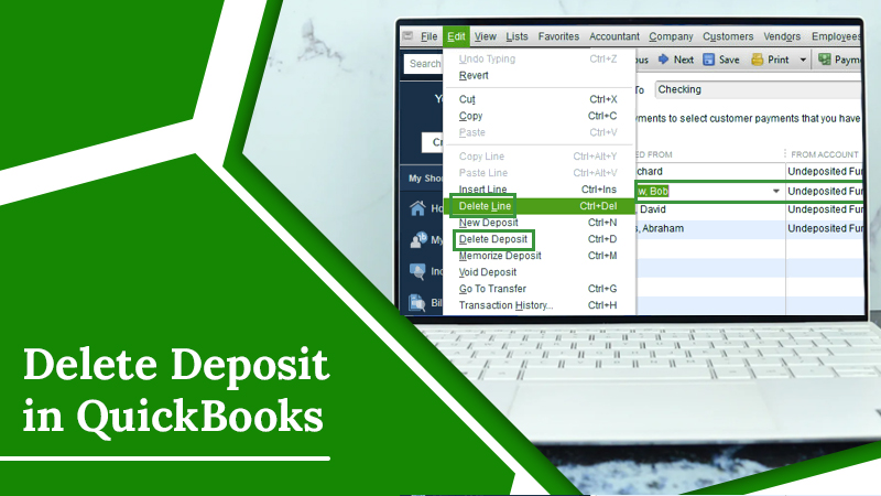 delete deposit in quickbooks