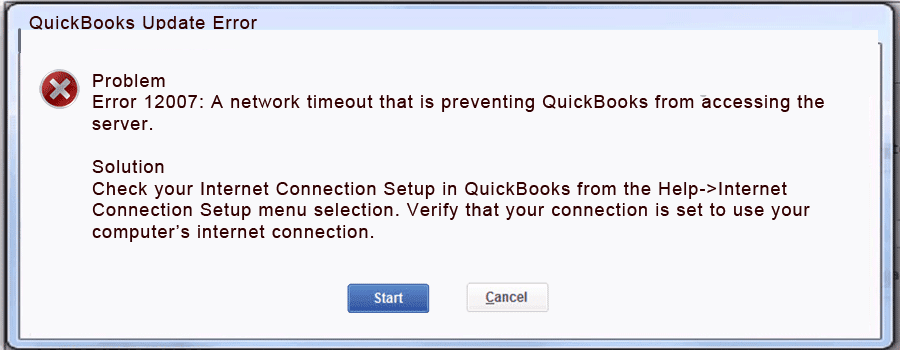 QuickBooks Update errors