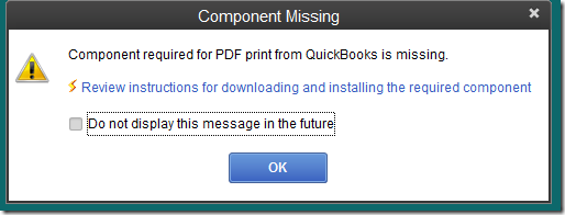 QuickBooks missing component
